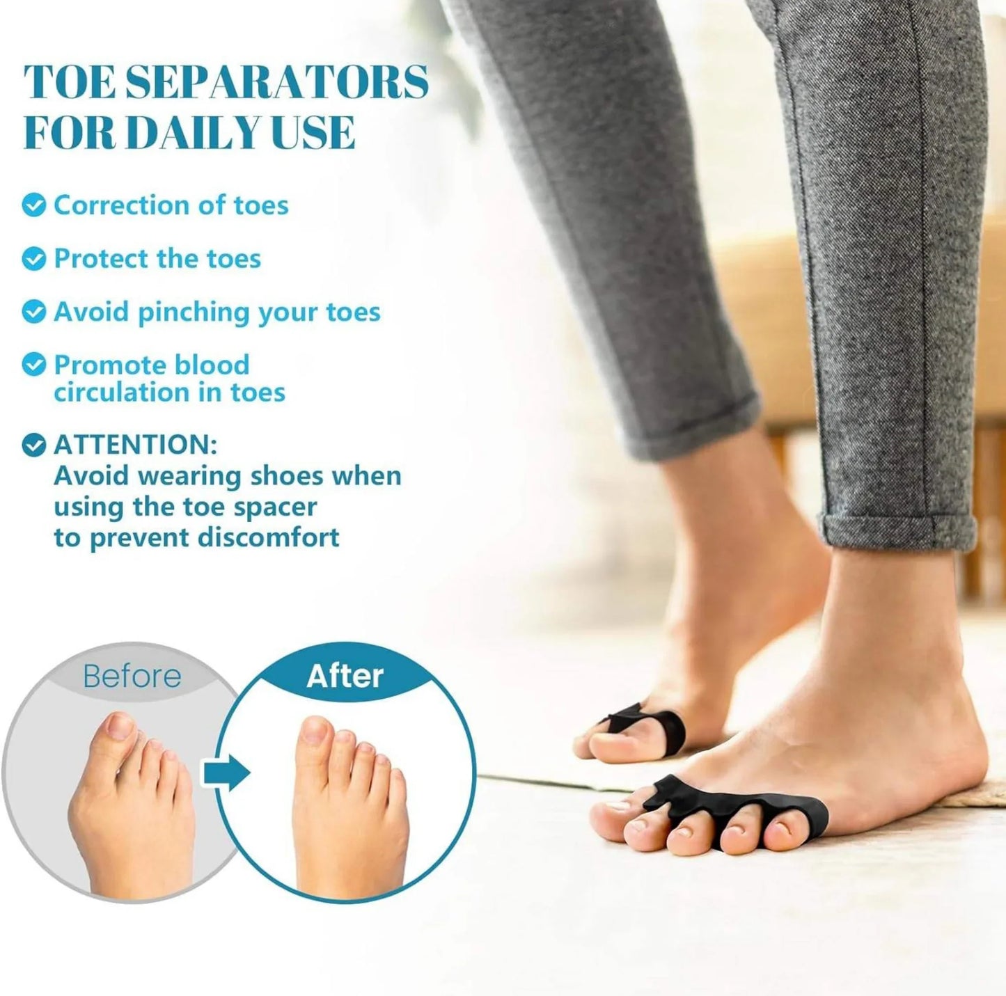 Zehenseparator gegen Hallux Valgus (2er-Pack)